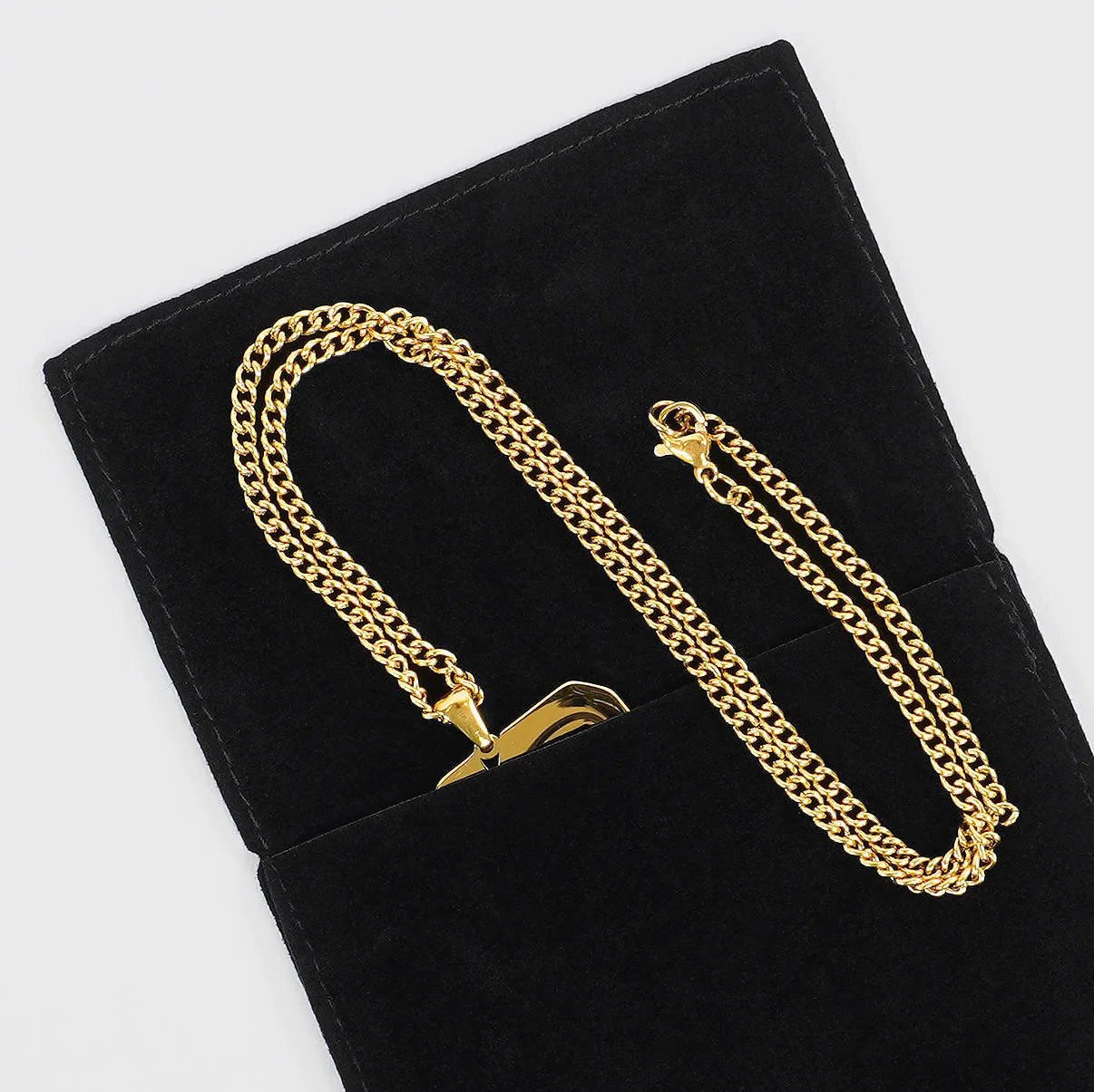 20 Number Pendant with Chain Necklace - Gold Plated Stainless Steel