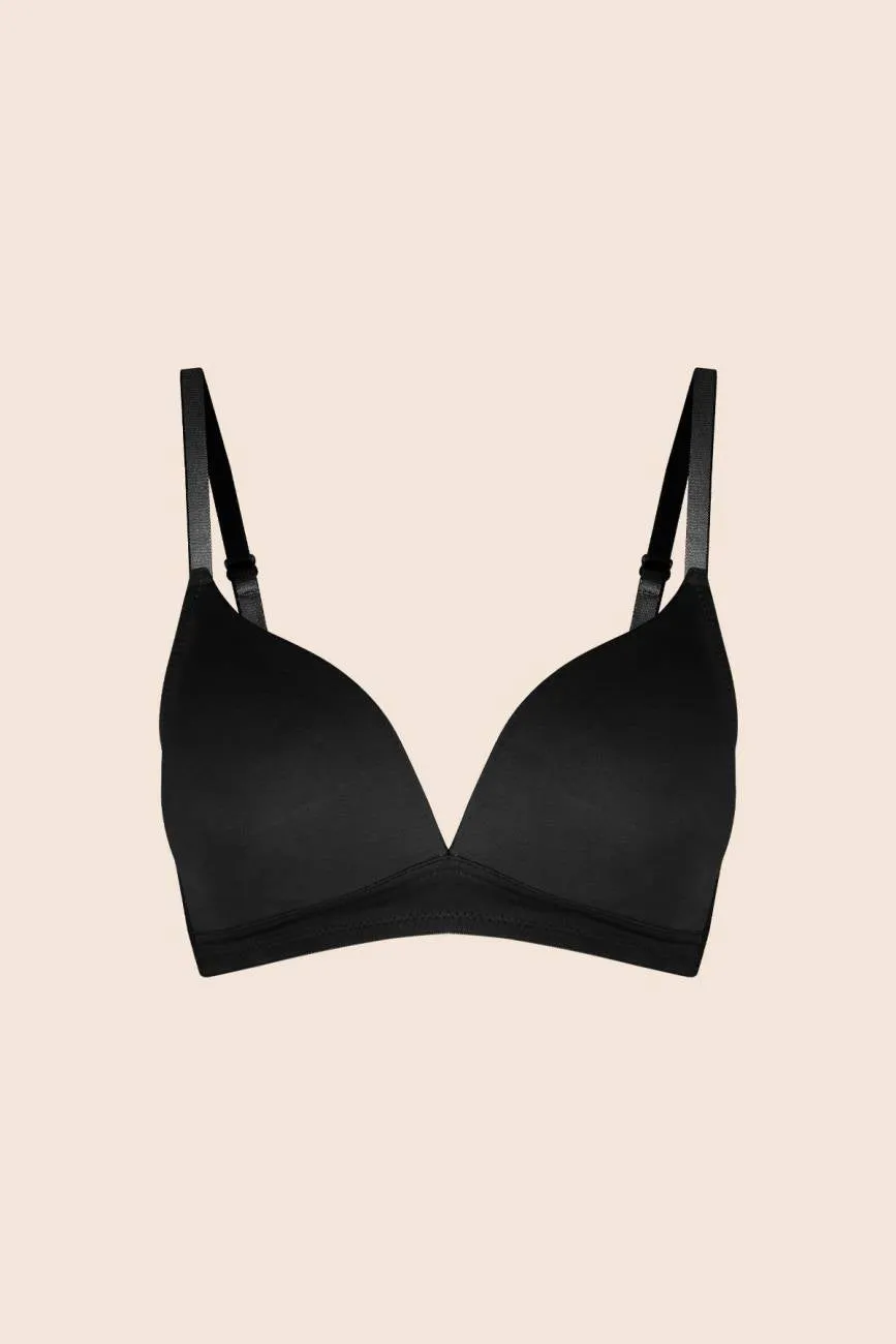 3654 Black No-Underwire Bra