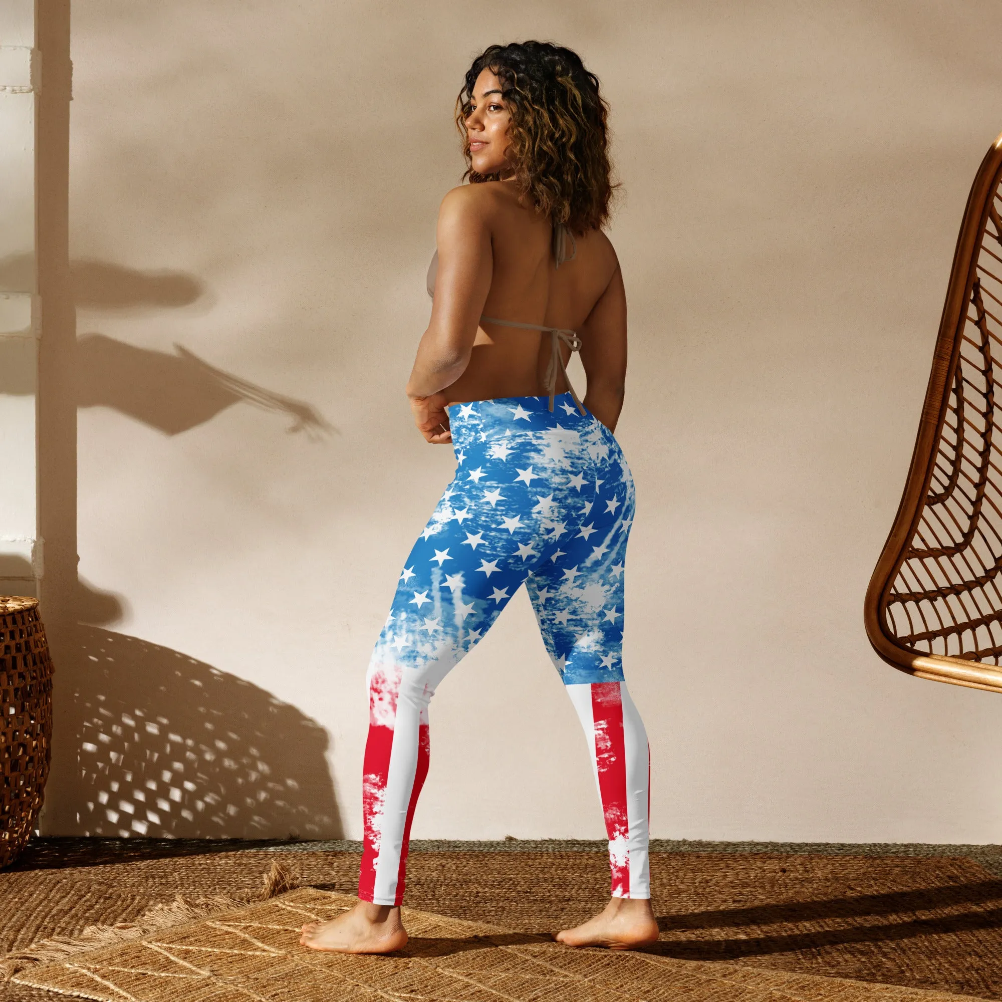 Artsy American Flag Yoga Leggings