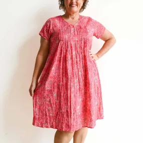 Be The Sunshine Cotton Dress - Watermelon Floral