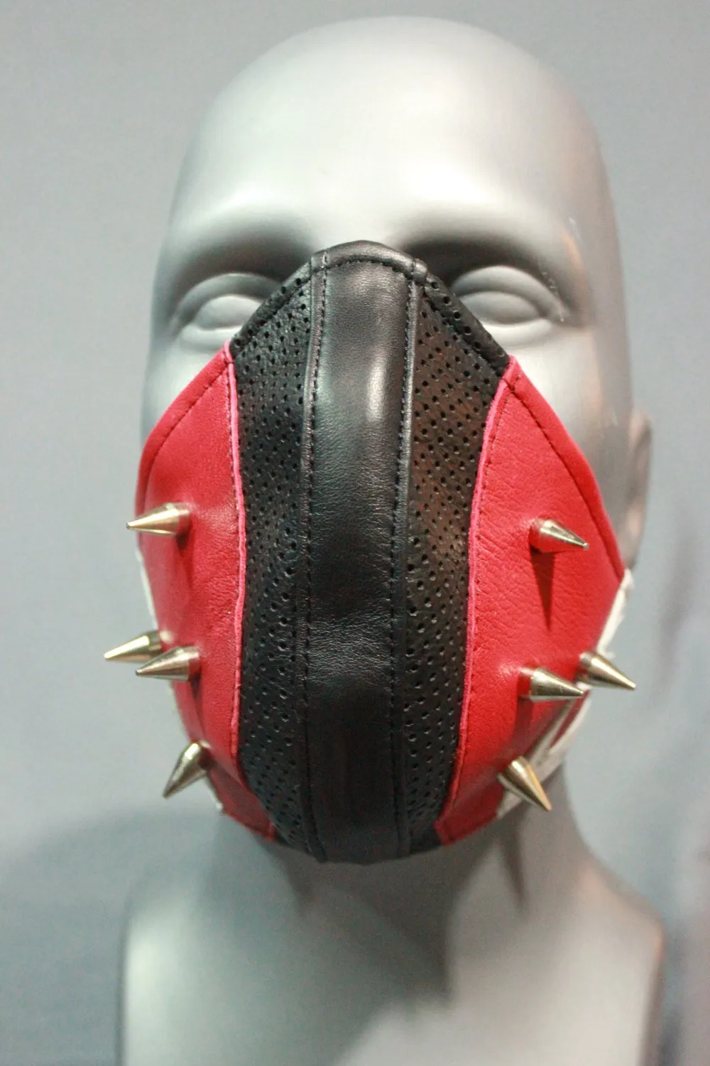 Black and Red Half Face Shield