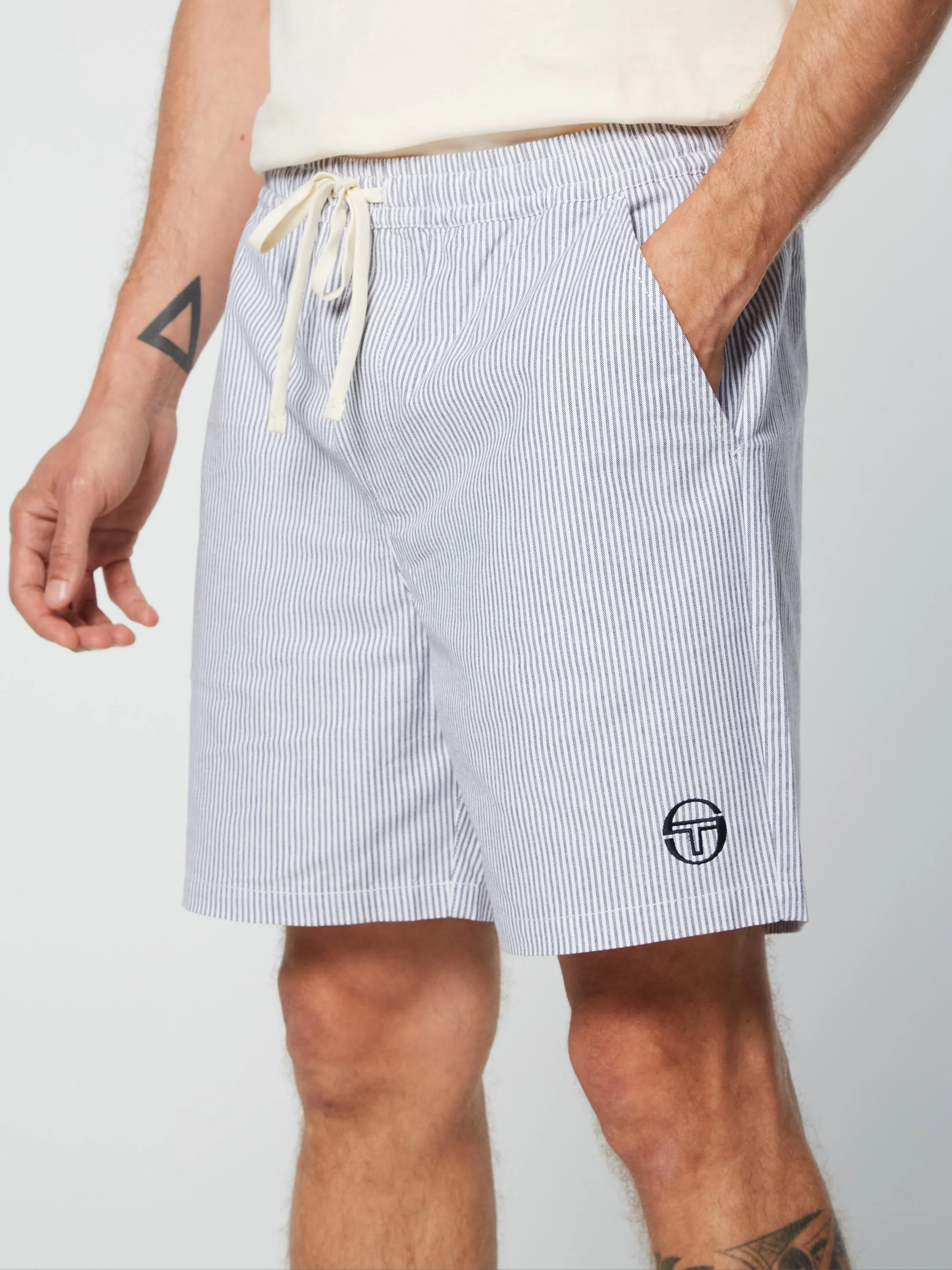 Cosimo Oxford Shorts- Maritime Blue