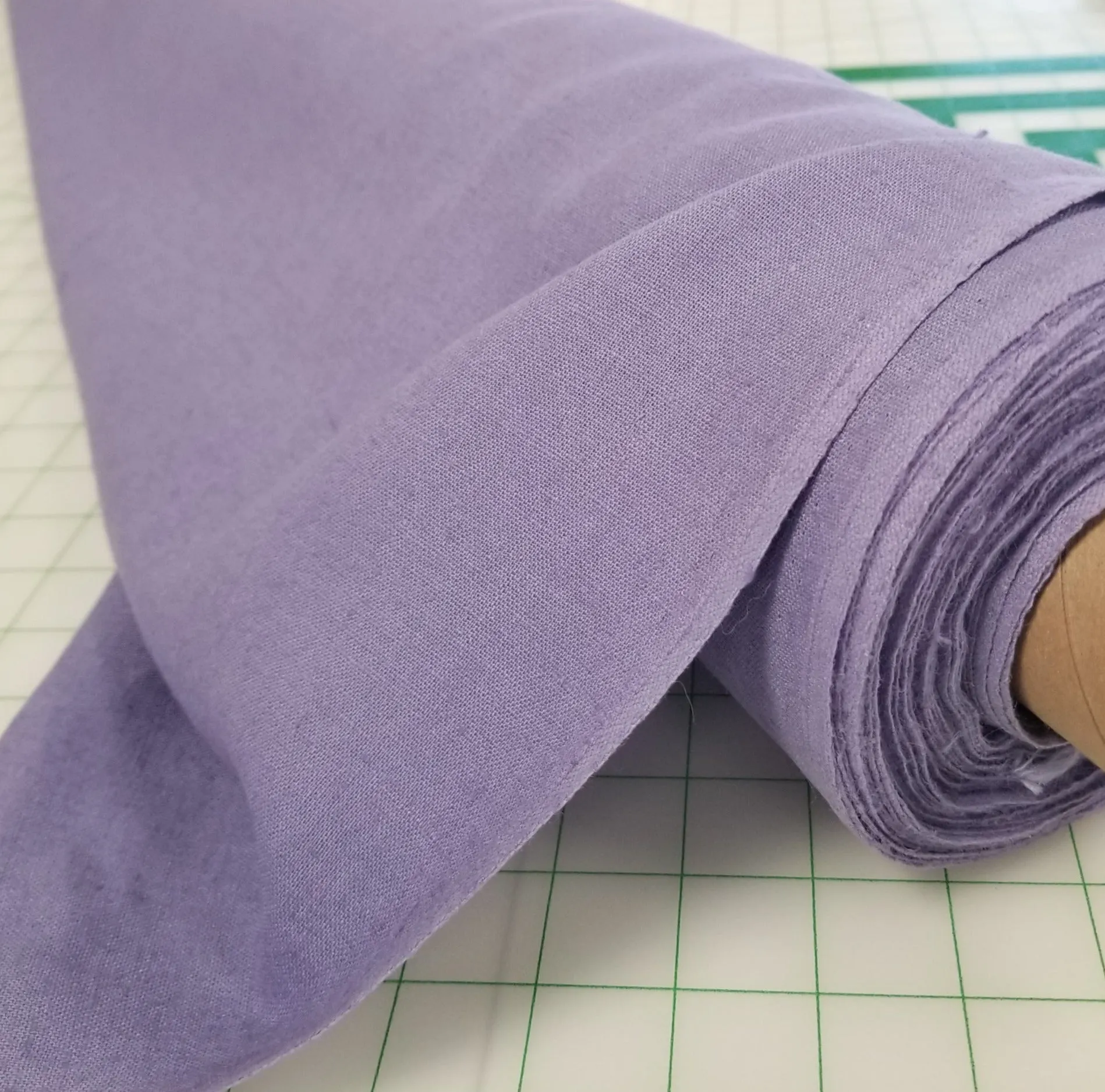 Designer Deadstock Lilac Nubby Linen woven- by the yard