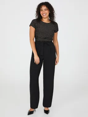 Dobby Stripe Straight-Leg Long Length Pants