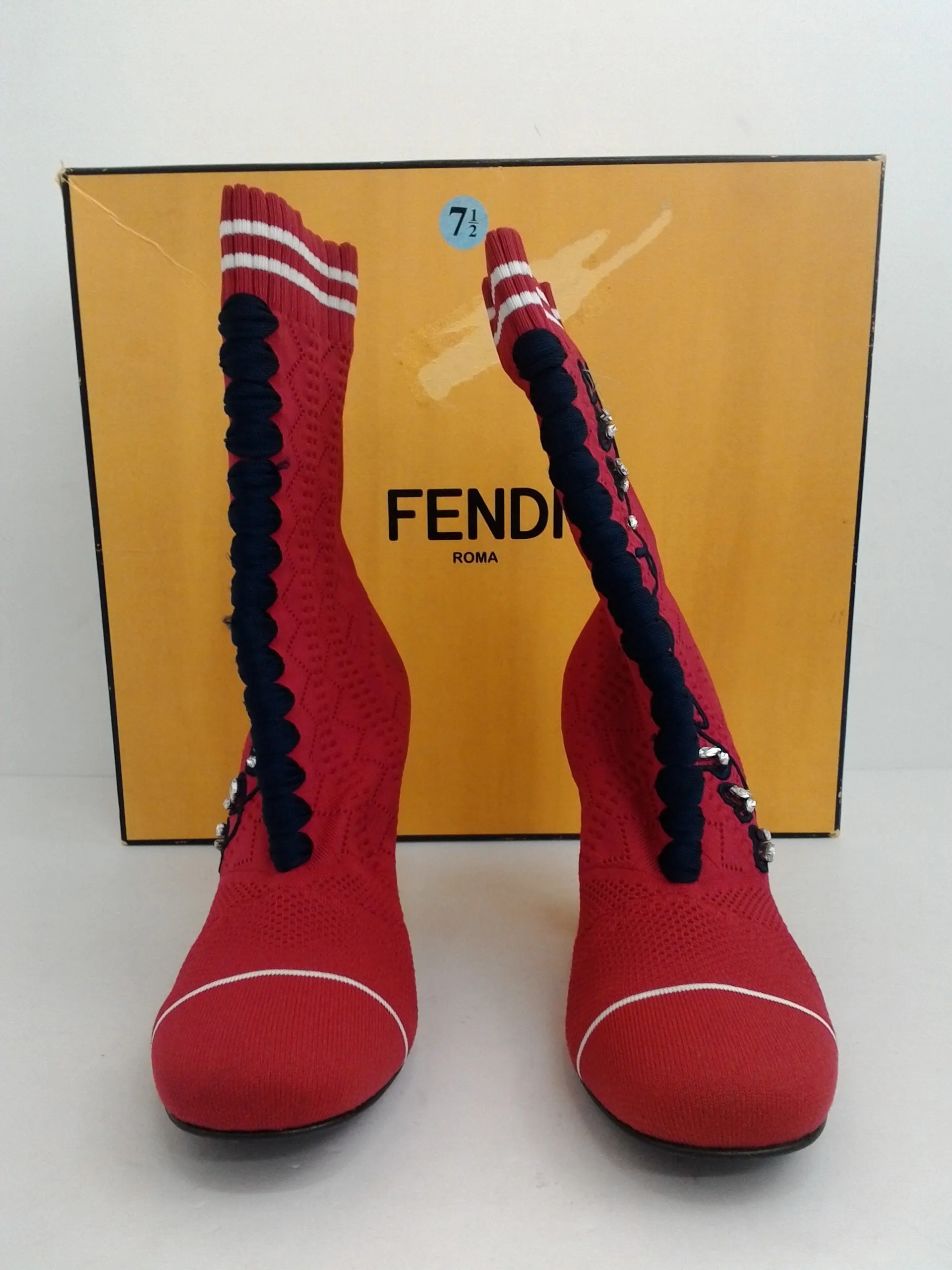 FENDI Women's Red Bootie Size 37.5