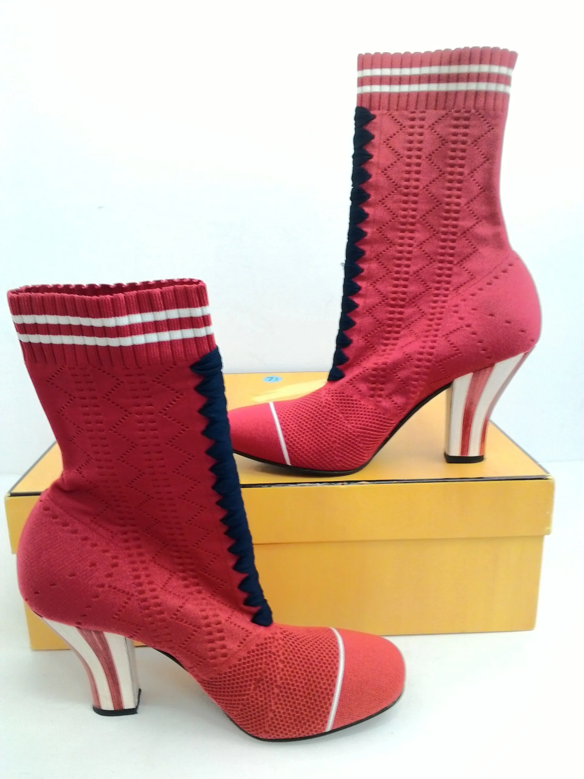 FENDI Women's Red Bootie Size 37.5