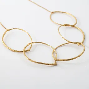 Five branch hoops - sparkling necklace - silver 925 - gold plated