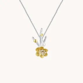 Flower Branch Pendant with Chain