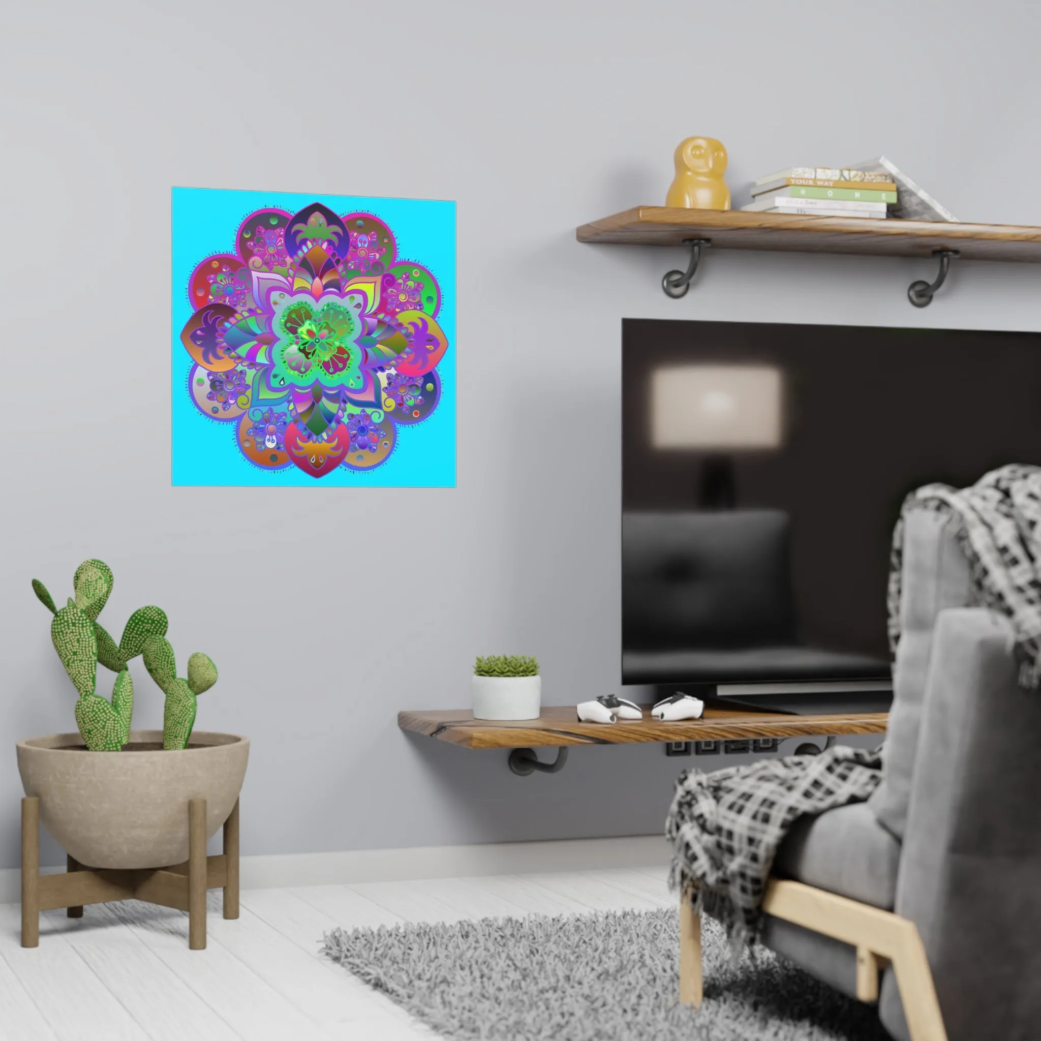 Hand-Drawn Mandala Art Poster - Square Matte Paper