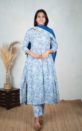 Mumtaj Blue (Kurti Pant Dupatta)