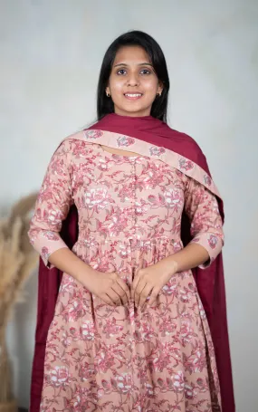 Mumtaj Pinkish Brown (Kurti Pant Dupatta)