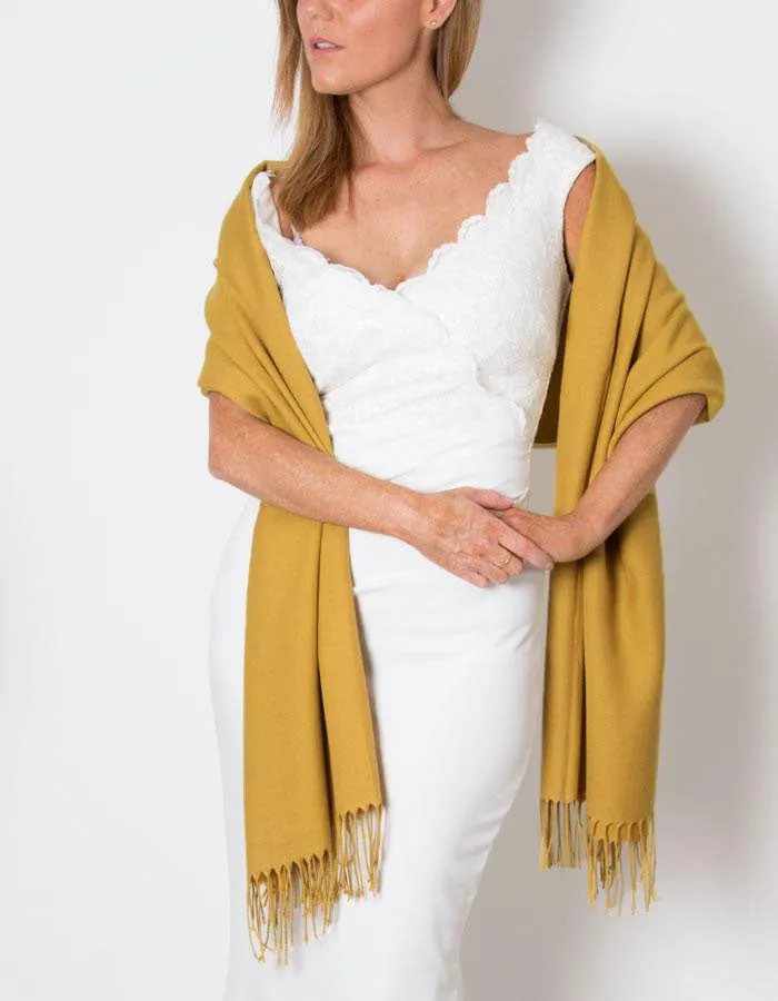 Mustard Yellow Wedding Pashmina