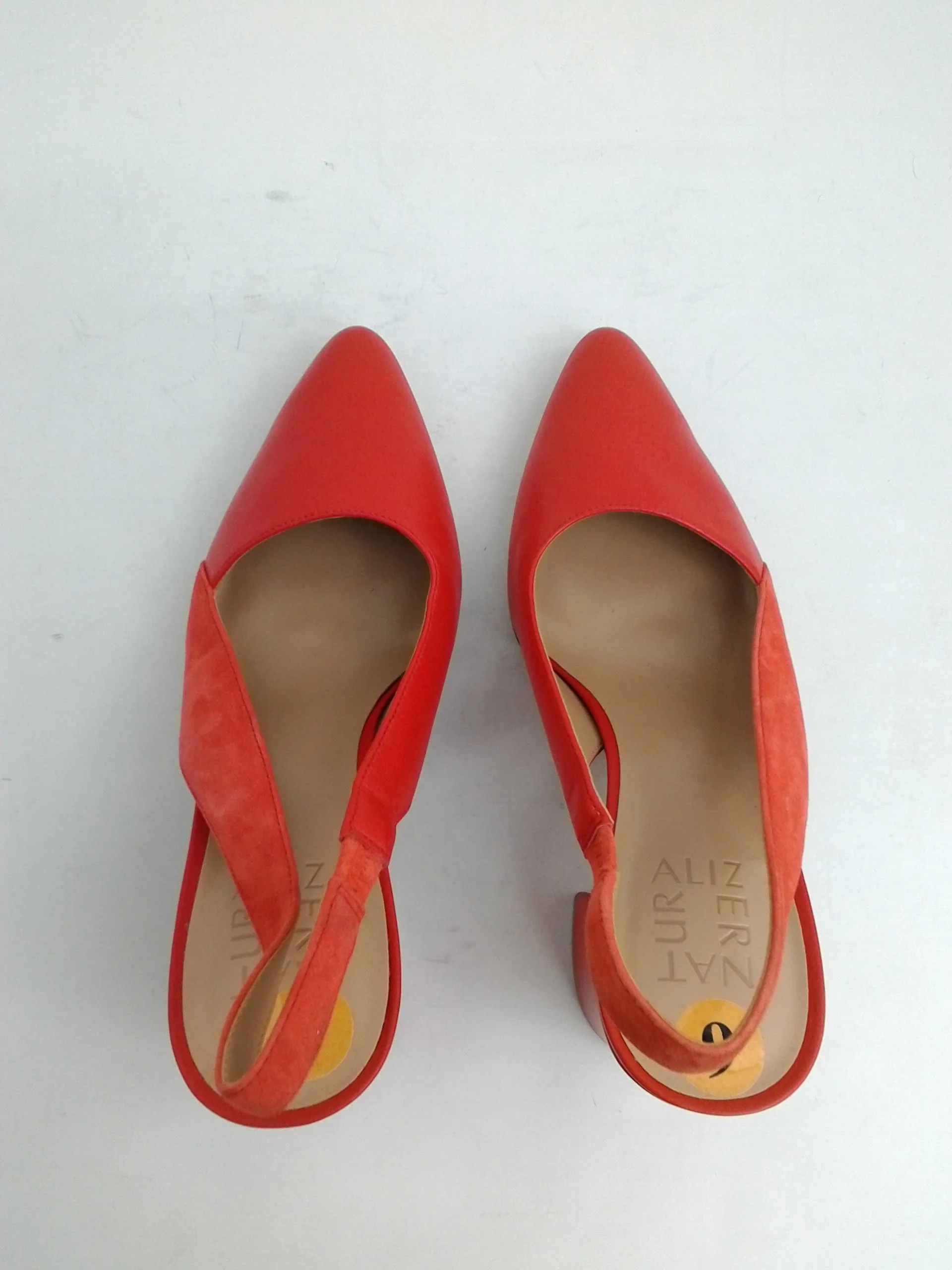 Naturalizer Women's Orange Leather Heels Size 6 W