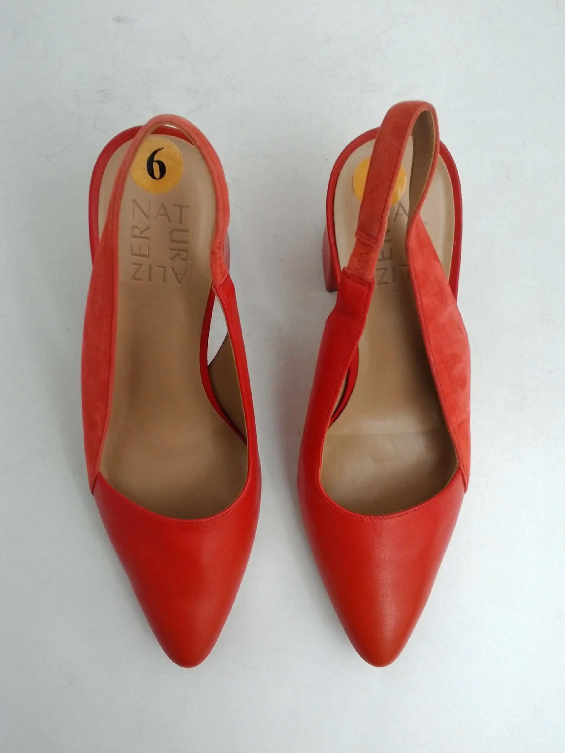 Naturalizer Women's Orange Leather Heels Size 6 W