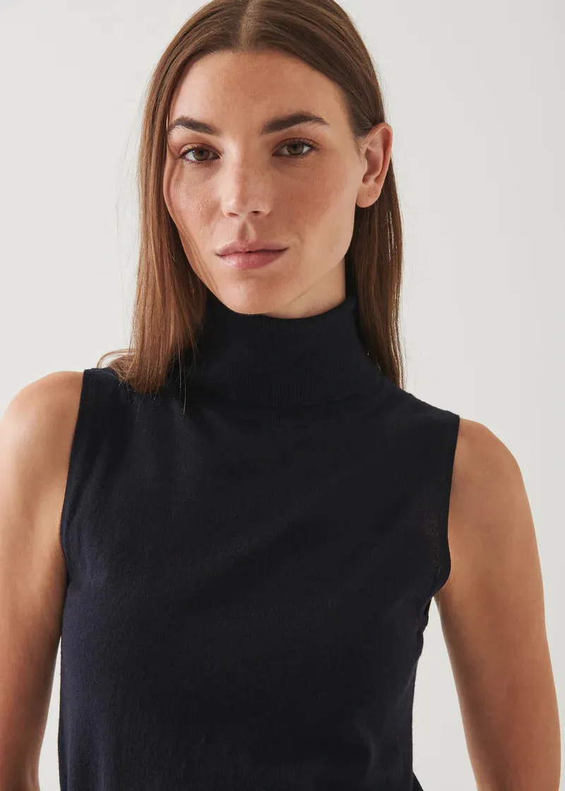 Patrick Assaraf Superfine Merino Sleeveless Turtleneck