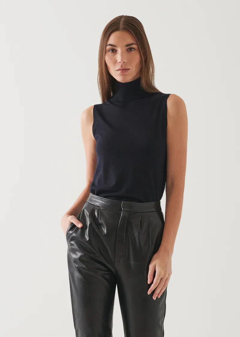 Patrick Assaraf Superfine Merino Sleeveless Turtleneck