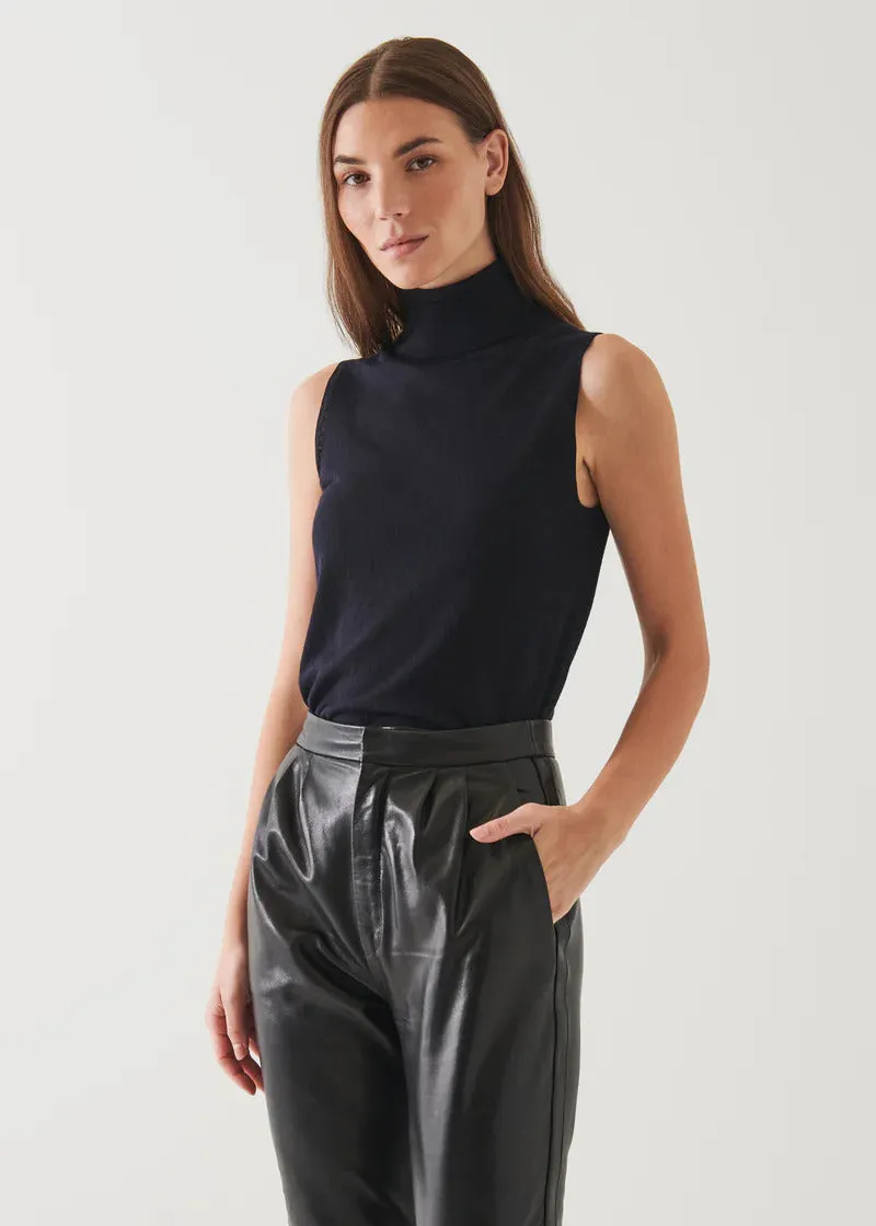 Patrick Assaraf Superfine Merino Sleeveless Turtleneck