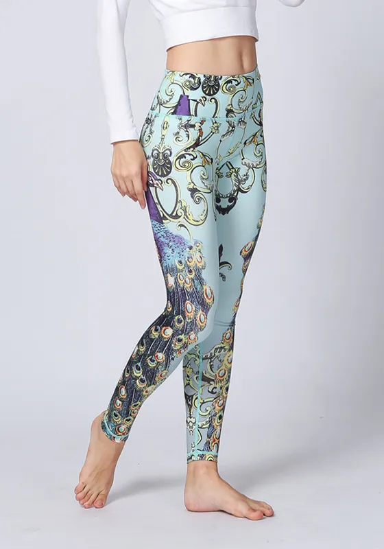 Peacock Elastic Yoga Pants