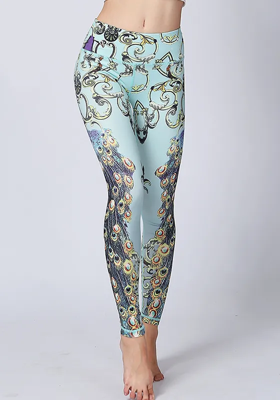 Peacock Elastic Yoga Pants