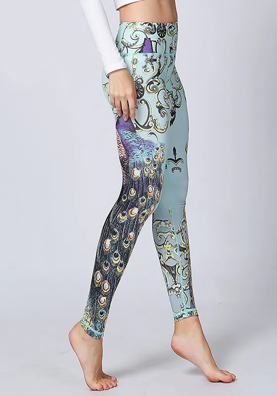 Peacock Elastic Yoga Pants