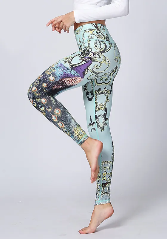 Peacock Elastic Yoga Pants