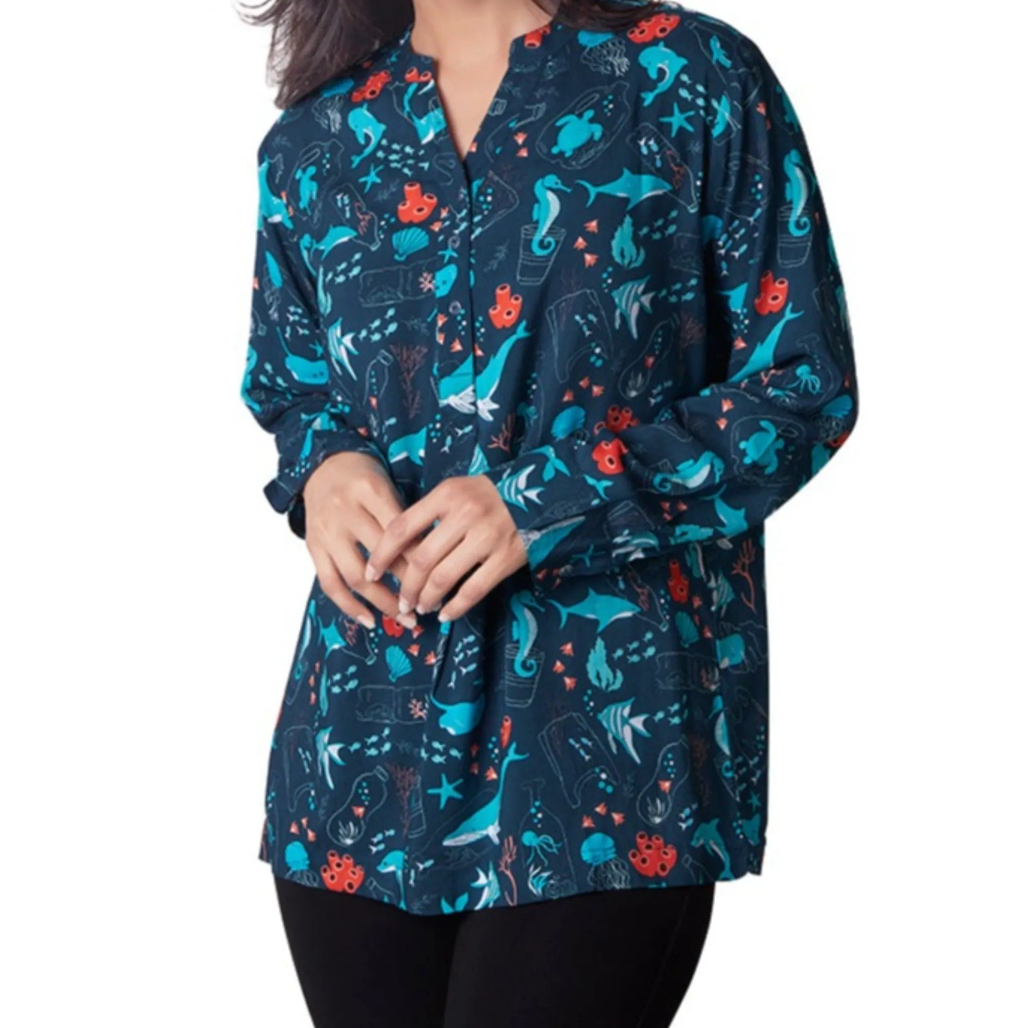 Save the Ocean Long Sleeve Tunic Top