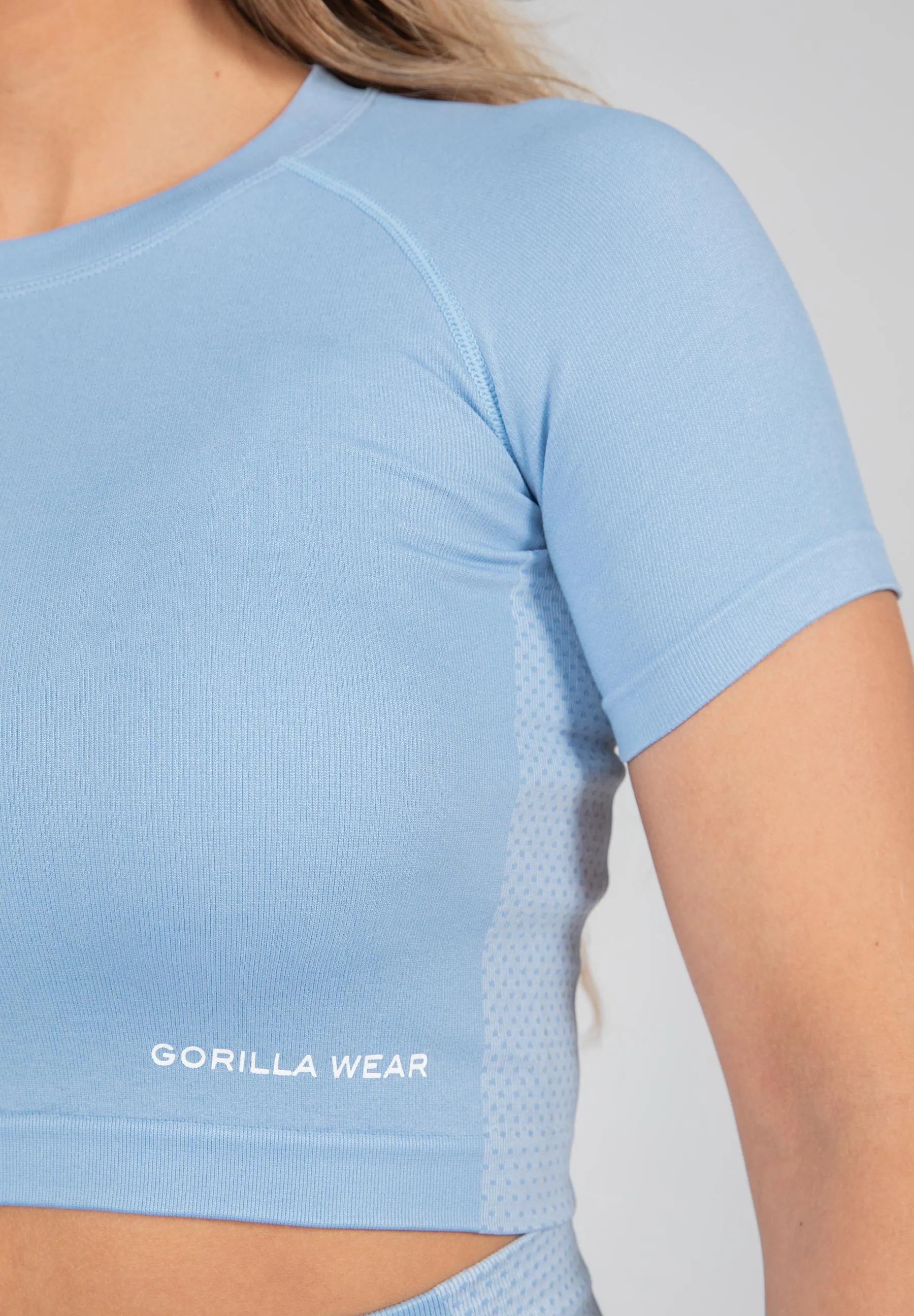 Selah Seamless Crop Top - Light Blue