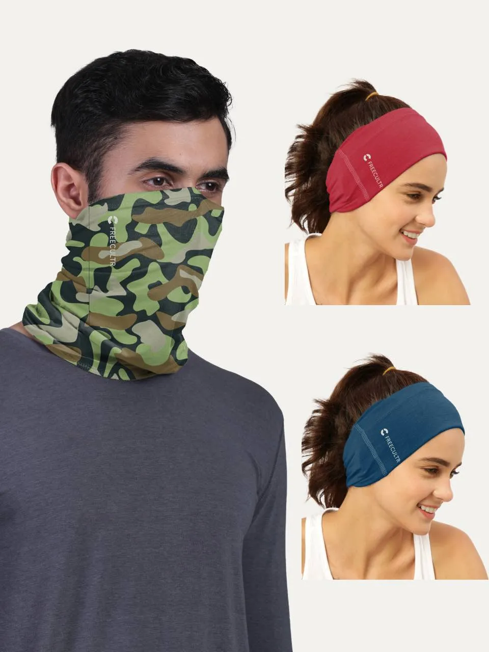 Unisex Organic Bandana Masks - Plain (Pack of 3)