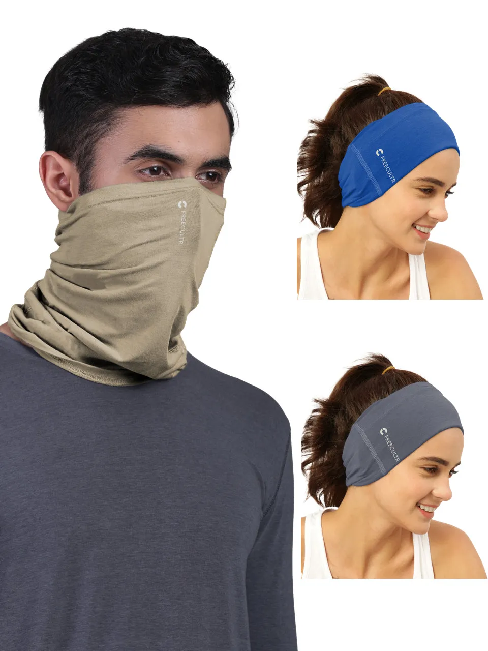 Unisex Organic Bandana Masks - Plain (Pack of 3)